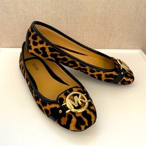 Michael Kors Leopard Print Calf Hair Flats